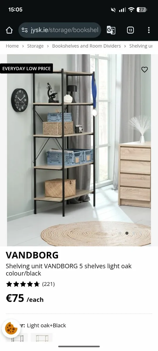 5 shelf unit Vandborg from Jysk - Image 3