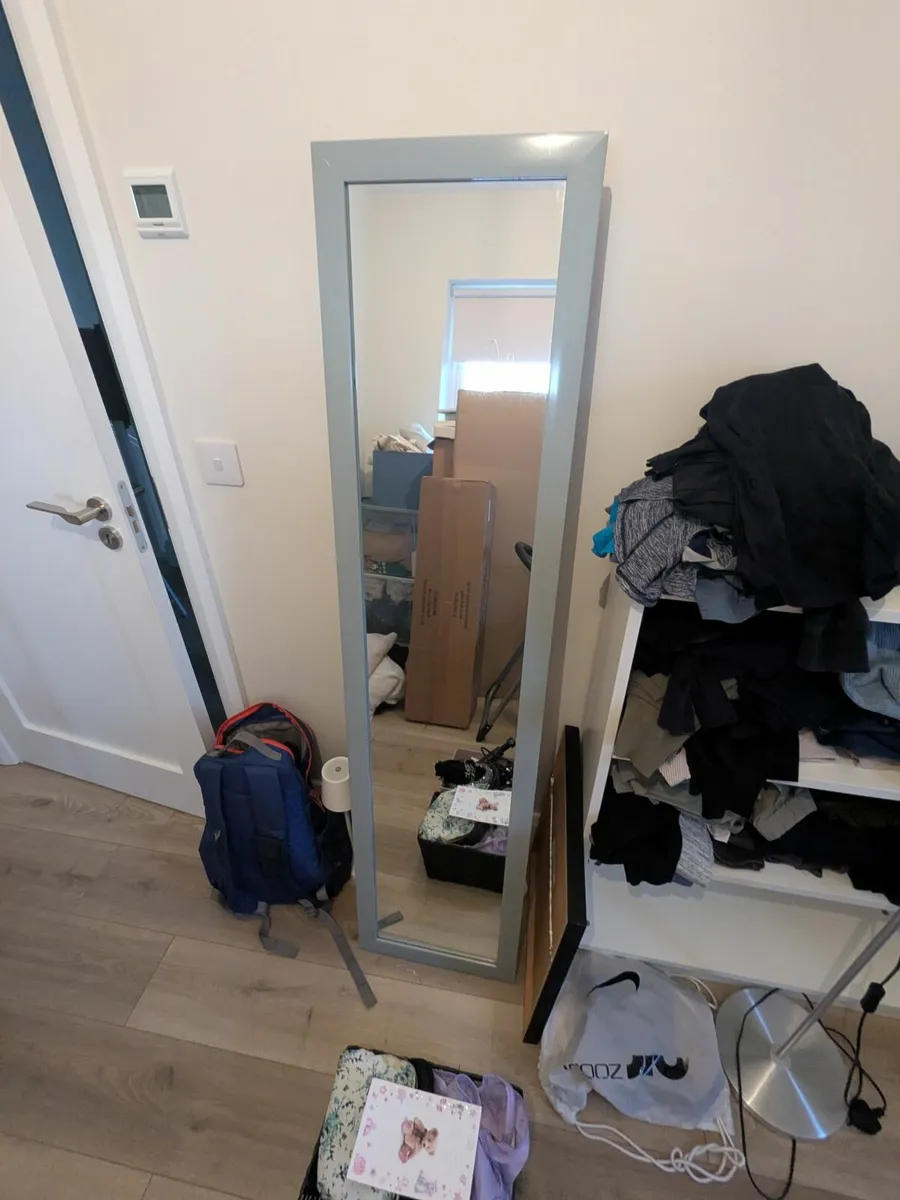 Grey full length stand alone mirror