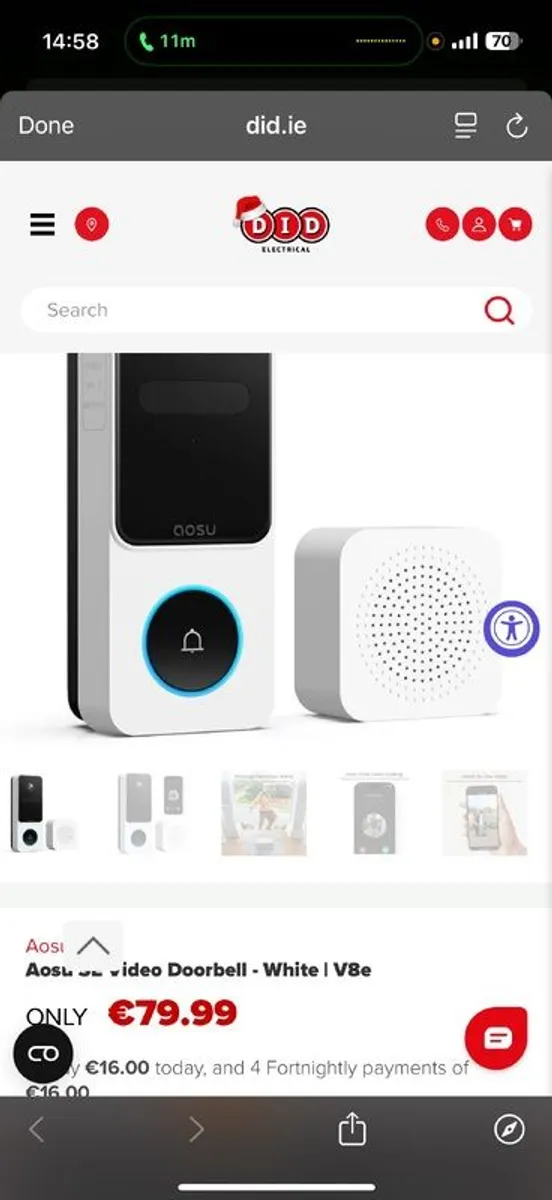 Brand New AOSU Video Battery Powered Doorbell SE + Chime (Sealed) - Image 3