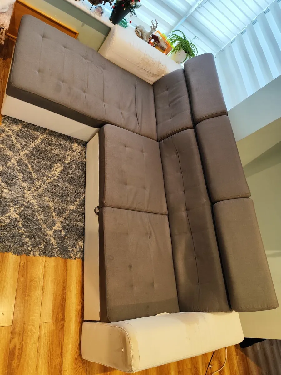 Sofa bed + 2 foot stools - Image 3