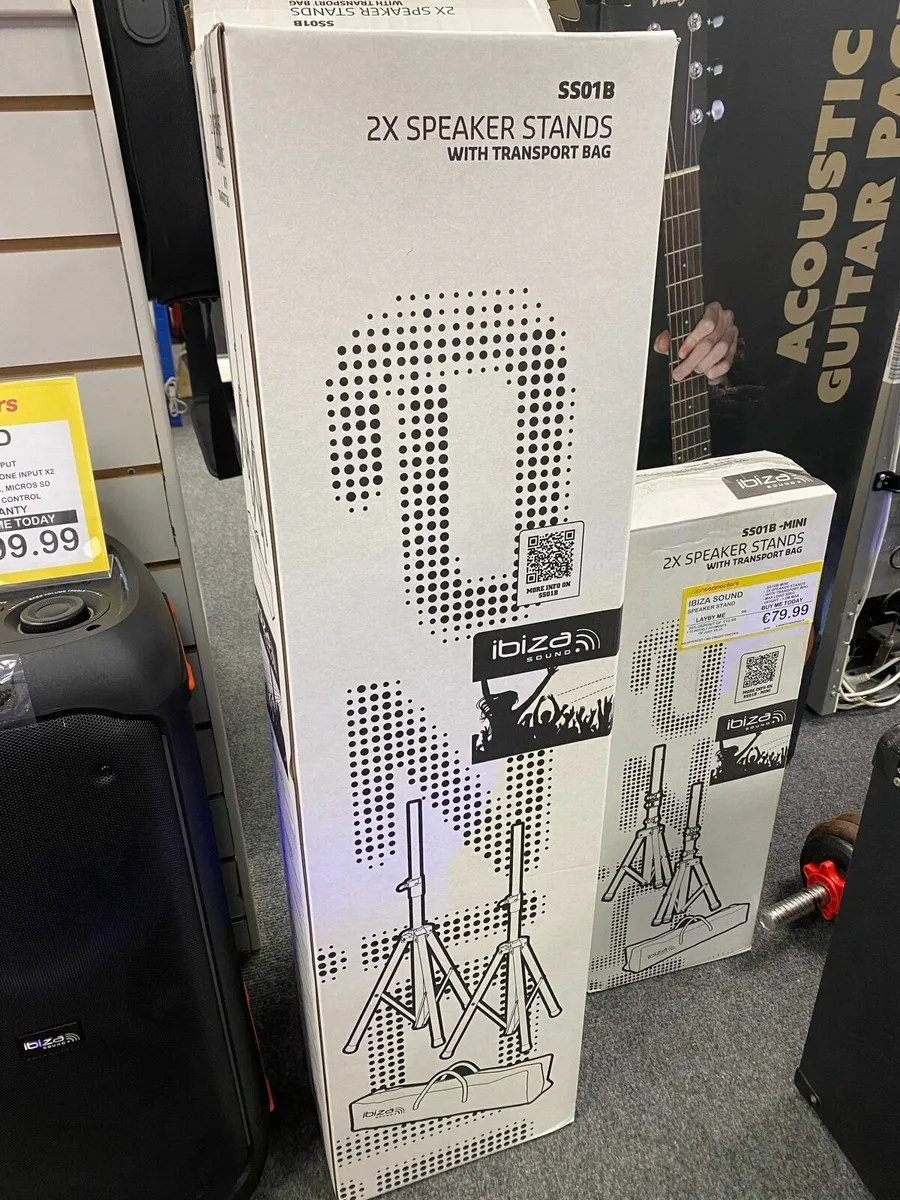 Ibiza Speaker Stands SS01B 1.8M NEW - Image 1