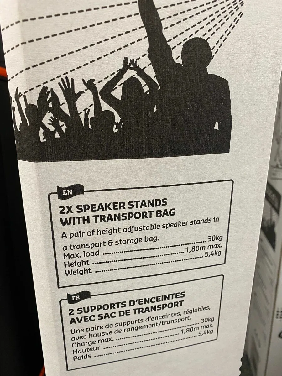 Ibiza Speaker Stands SS01B 1.8M NEW - Image 2