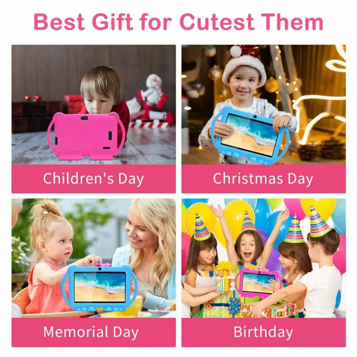 7″ Kids Android Tablet, Eye Care Screen, Case - Image 4