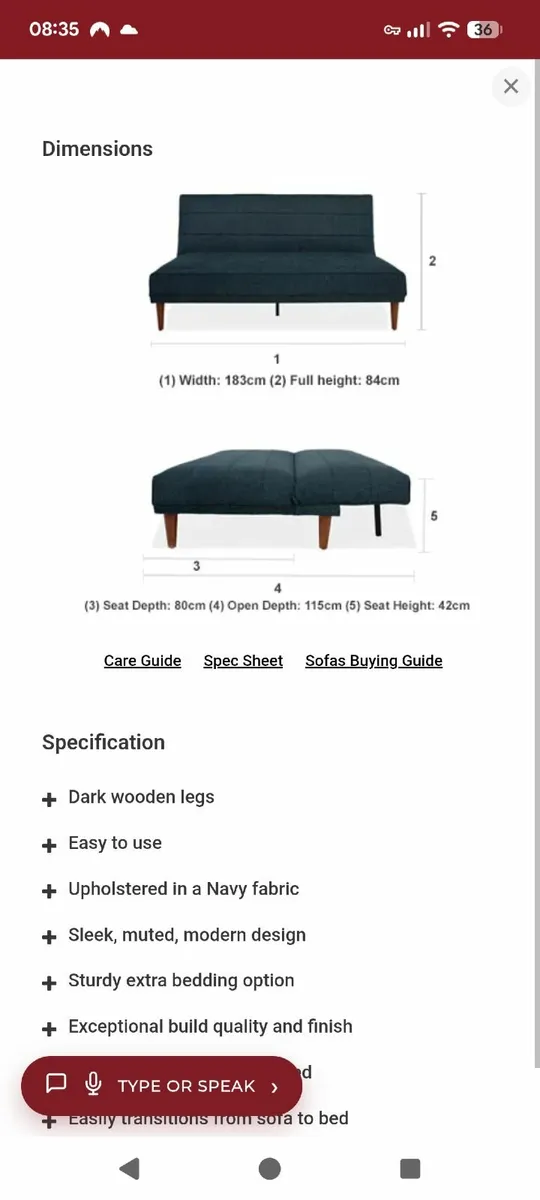 Sofa Bed - Image 1