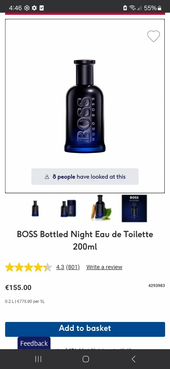 NEW Boss Bottled Night 200ml