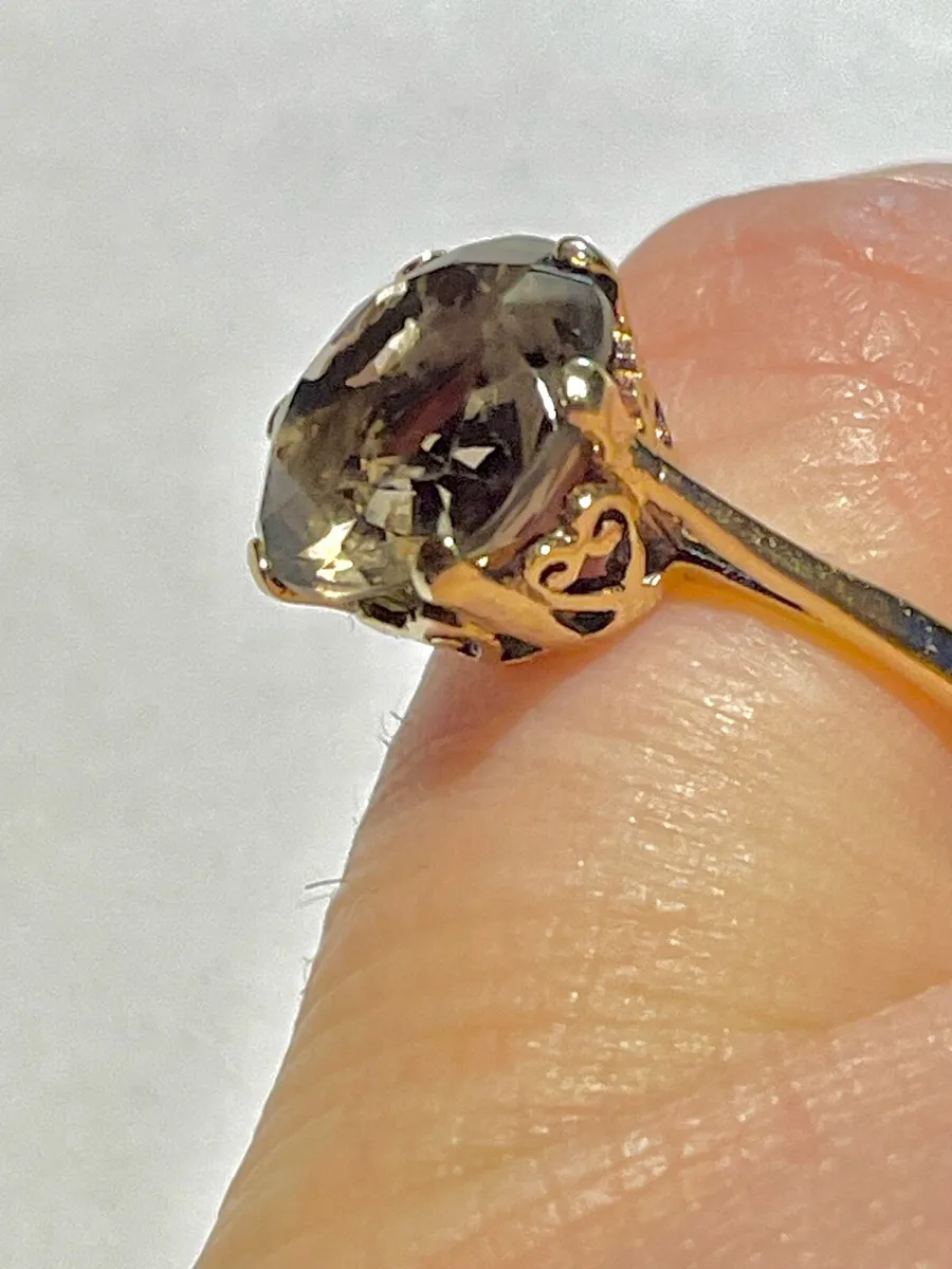 9ct Gold Smoky Quartz ring - Image 1