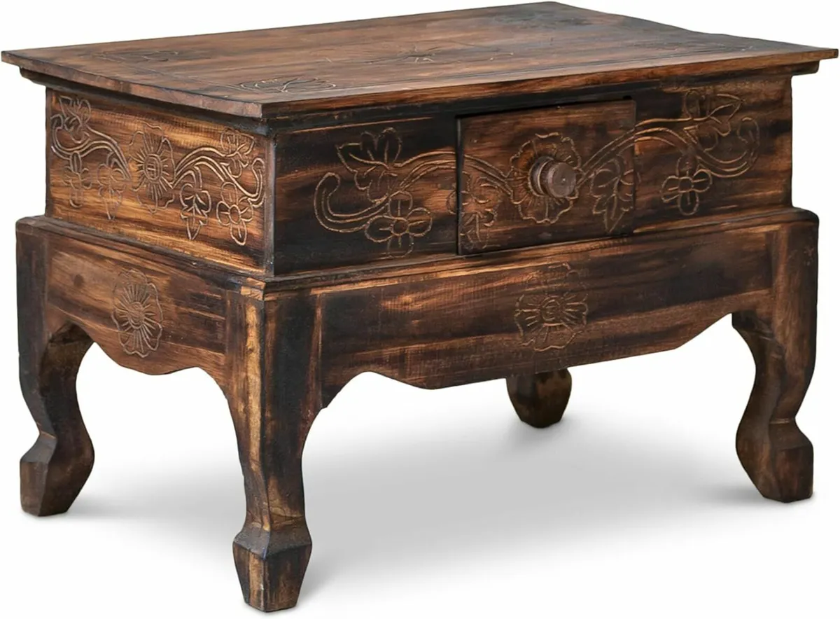 Handmade oriental side table coffee table Bali - Image 2