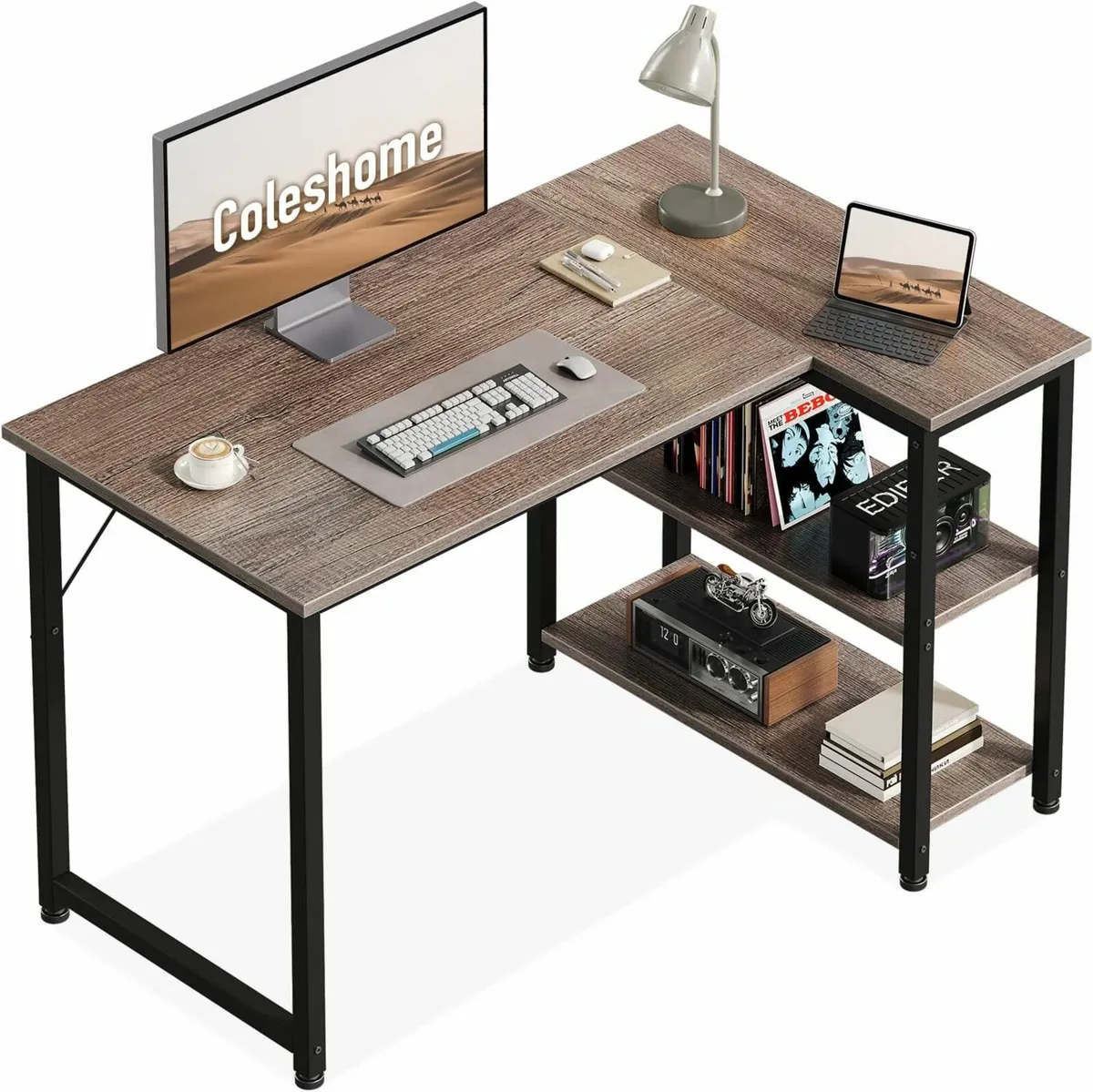 L Shaped Computer Desk, 100x70 cm Office Desk - Image 1