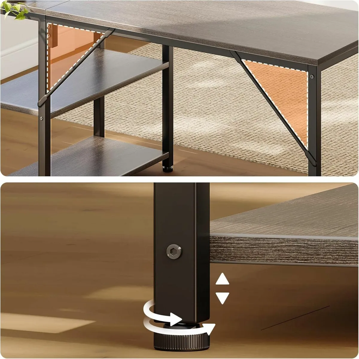 L Shaped Computer Desk, 100x70 cm Office Desk - Image 4