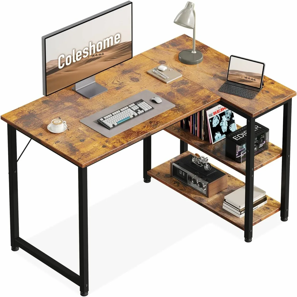 L Shaped Computer Desk, 100x70 cm Office Desk - Image 1