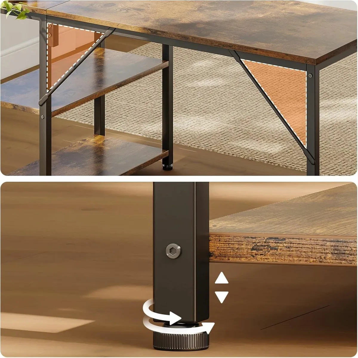 L Shaped Computer Desk, 100x70 cm Office Desk - Image 4