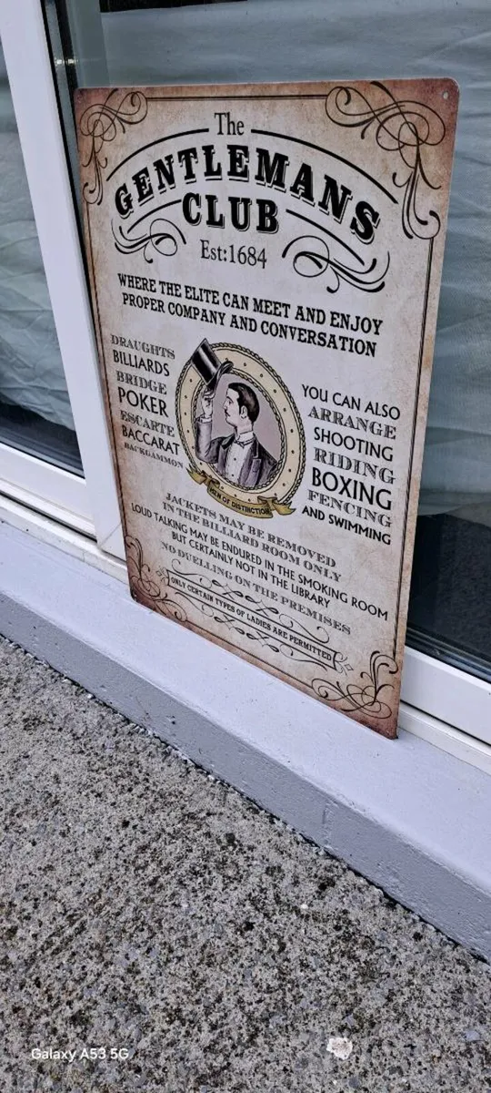 Large  gentleman's club metal sign - Image 2