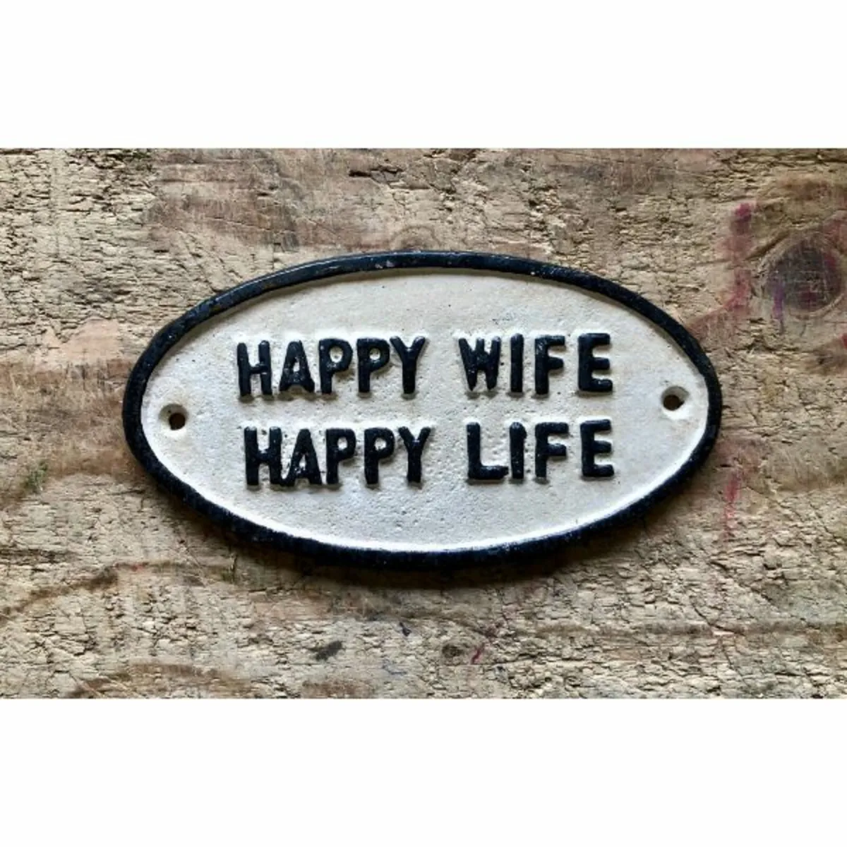 Happy Wife Happy Life – Oval – Small – HS179