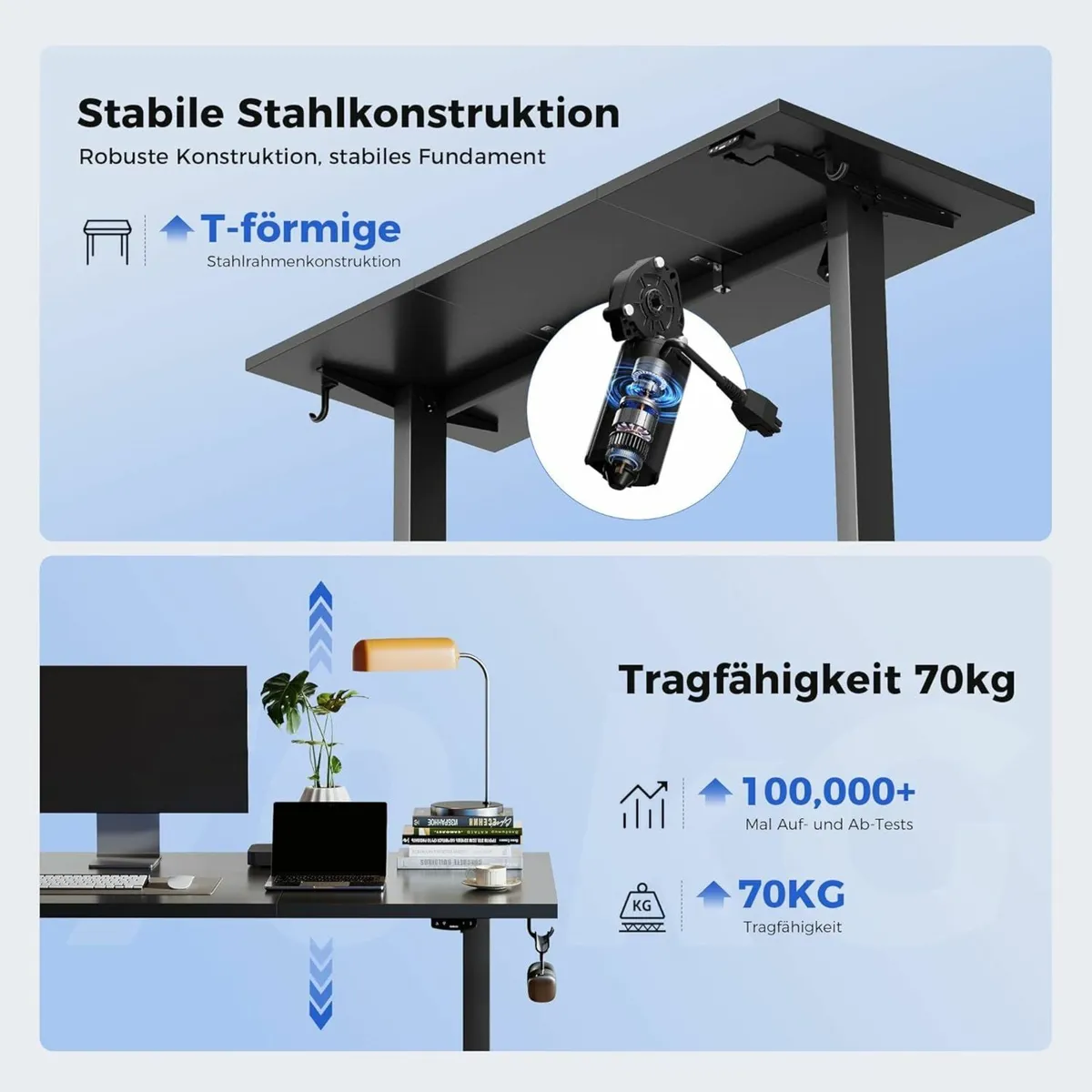 Electric Standing Adjustable Office Desk 120x60cm - Image 2