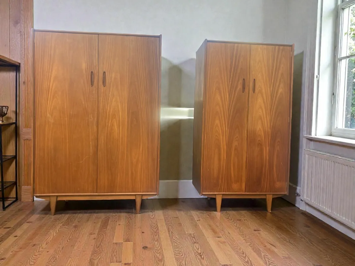 Wardrobes x 2 - Mid Century - Solid Teak - Image 1