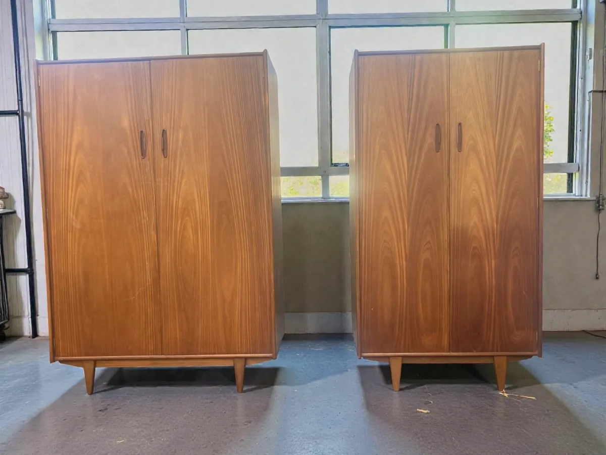 Wardrobes x 2 - Mid Century - Solid Teak - Image 2