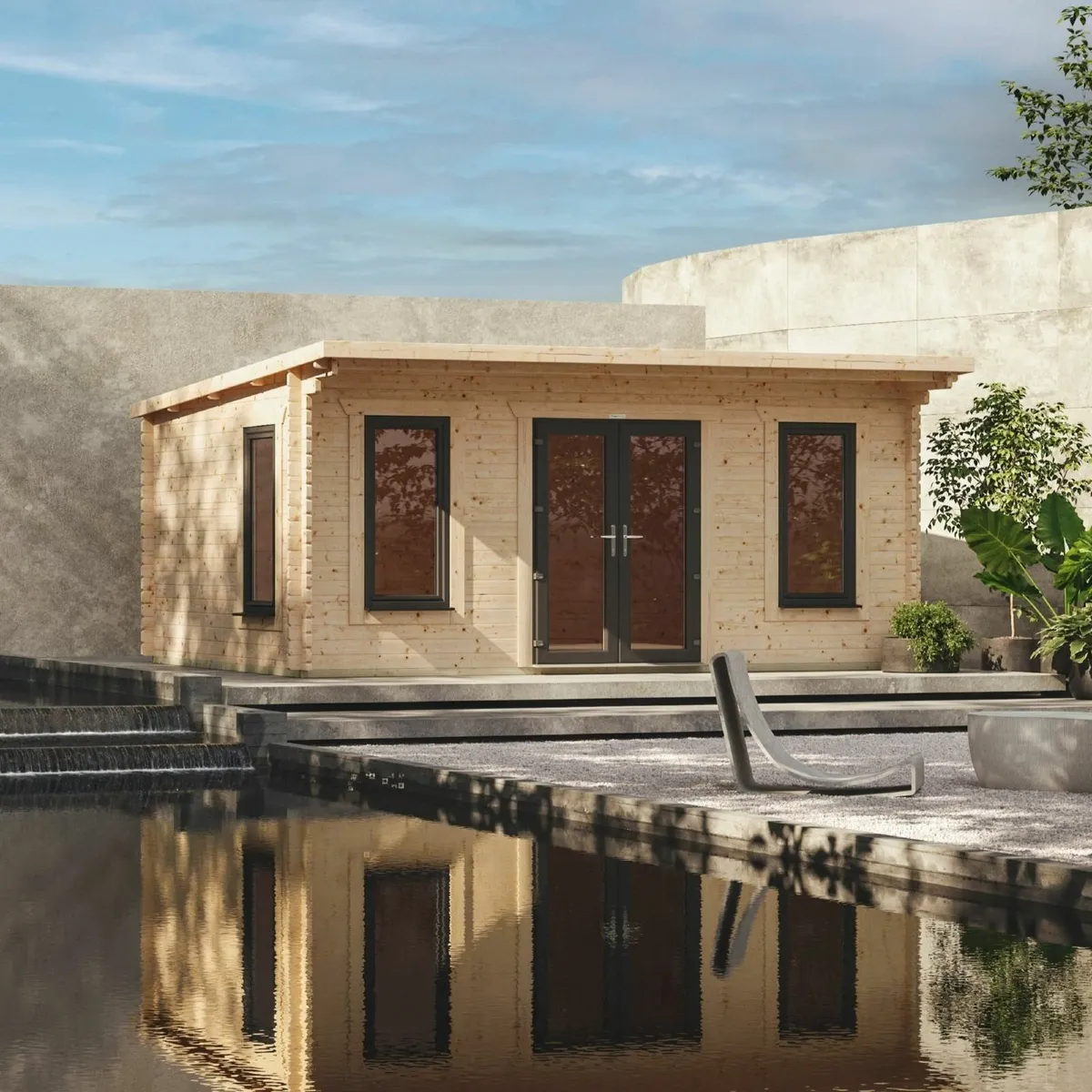 🏡 20 × 18 ft 44mm Pent Log Cabin – Nationwide Del - Image 1