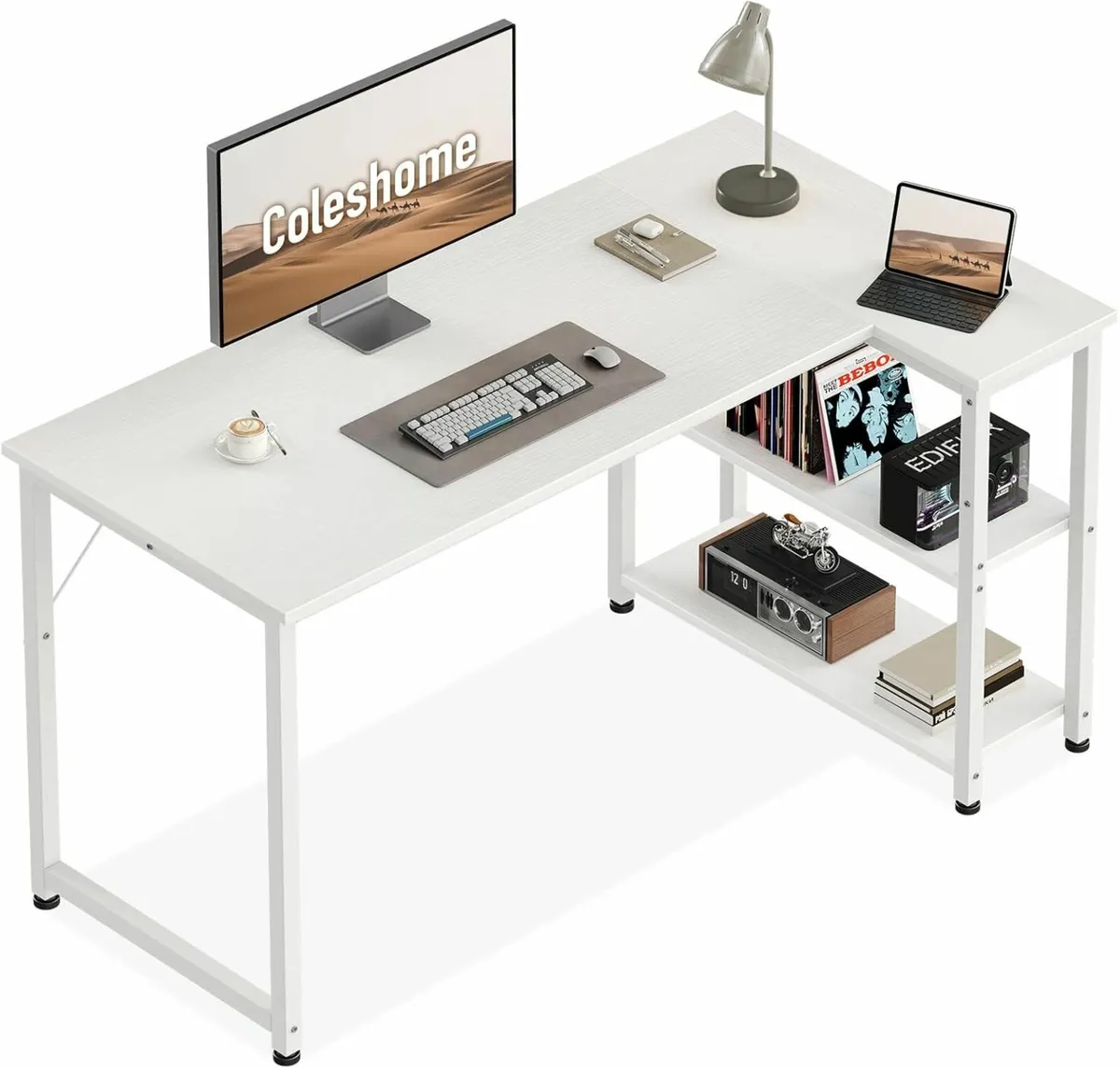 L Shaped Computer Desk, 120x70 cm Office Desk - Image 1