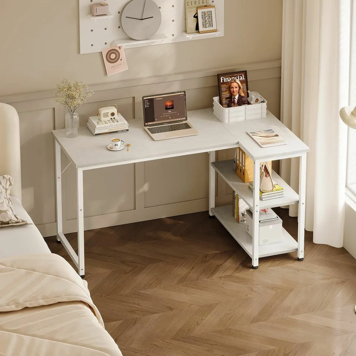 L Shaped Computer Desk, 120x70 cm Office Desk - Image 4