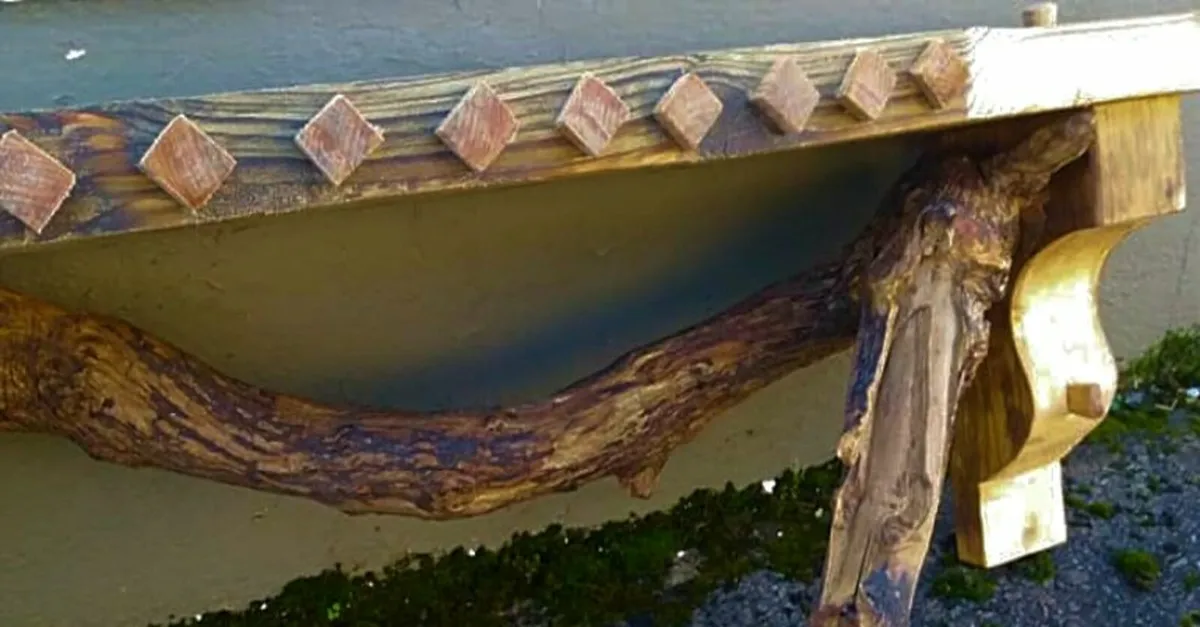 Rustic Driftwood Floating Stove Mantel / Shelf - Image 1