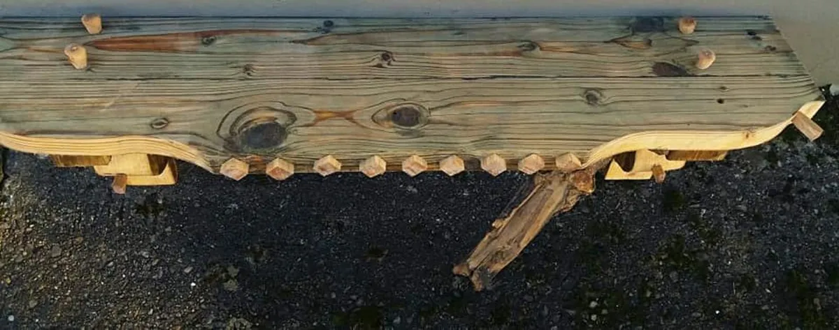 Rustic Driftwood Floating Stove Mantel / Shelf - Image 4