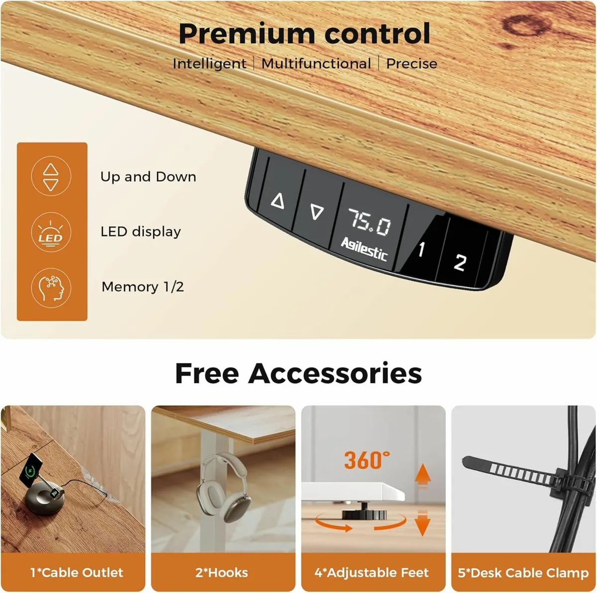 L-Shaped Electric Standing Desk140cm Height Adjust - Image 3