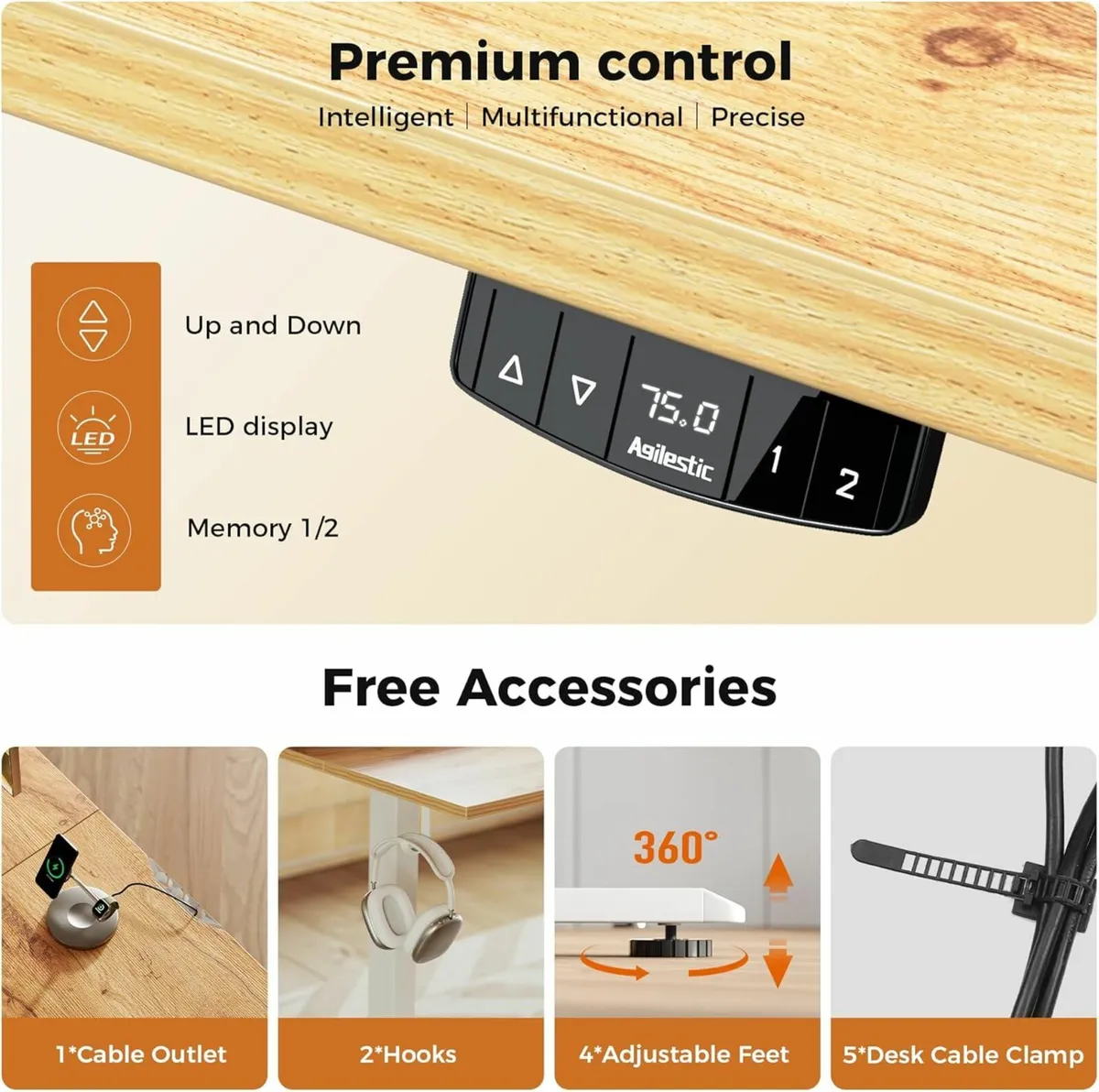 L-Shaped Electric Standing Desk 150cm  Adjustable - Image 4