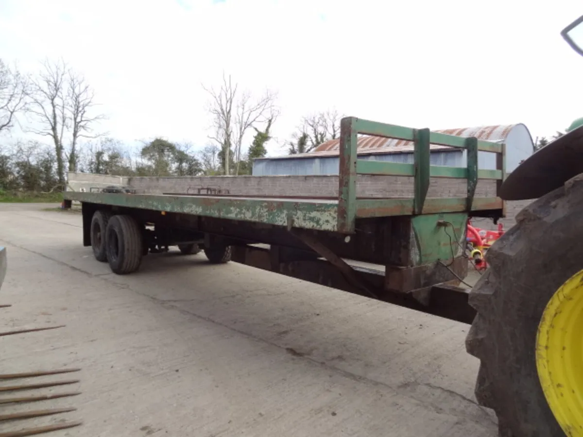 30FT Heavy Duty Flat Bale Trailer, Super Singles - Image 1