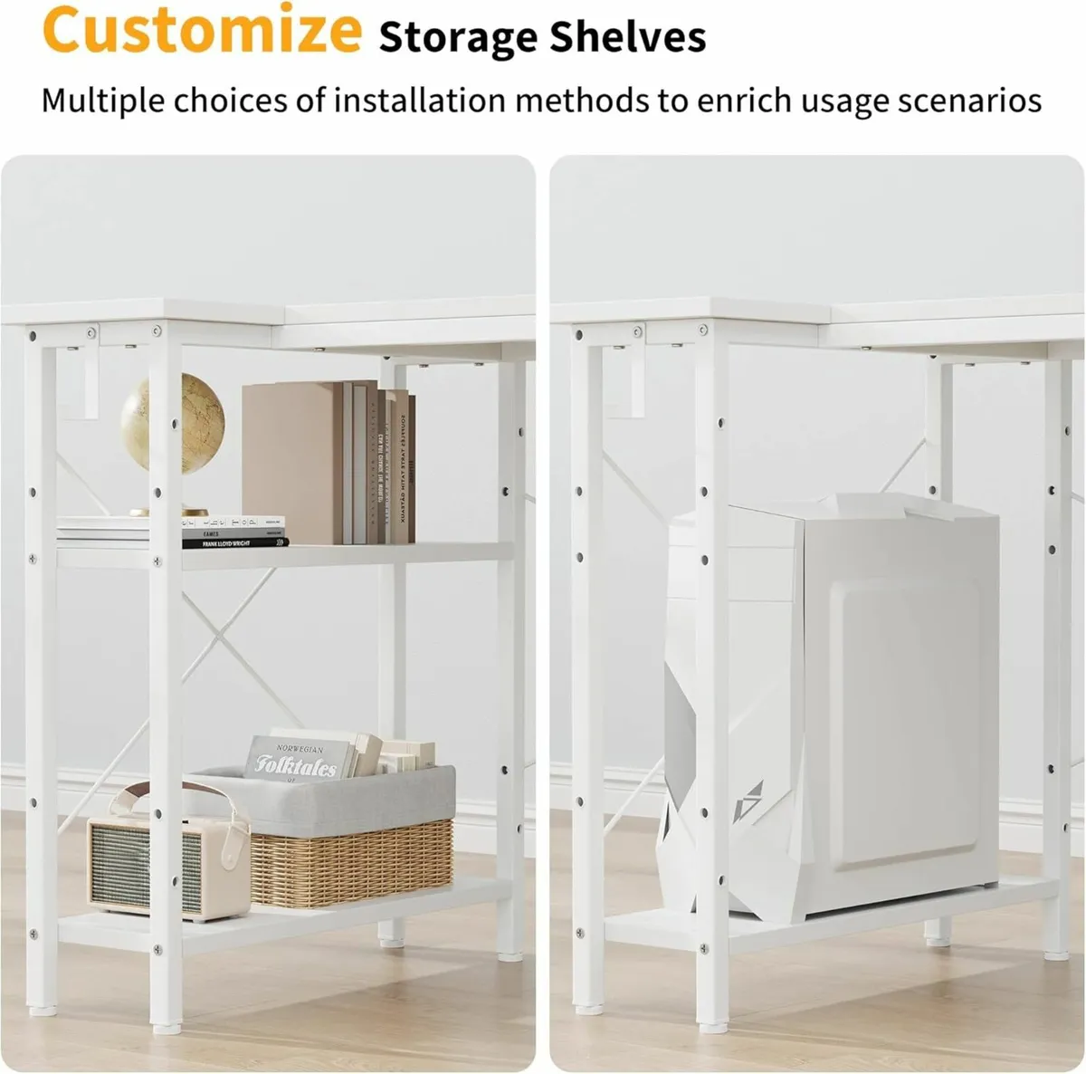 Computer Office Desk Reversible Storage 100x70cm - Image 3