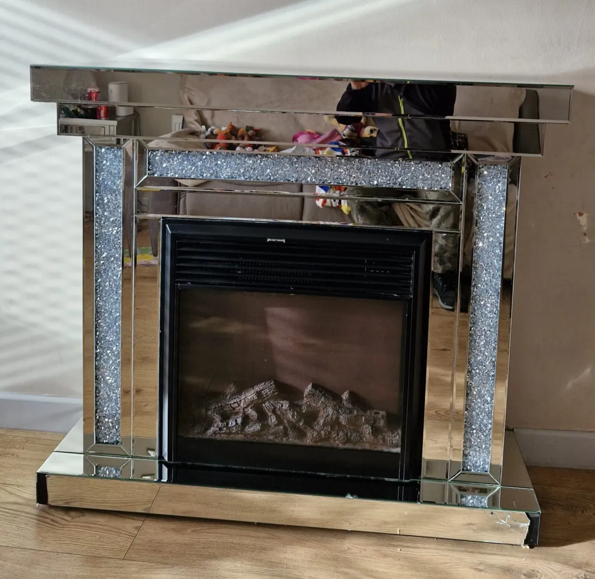 Crushed crystal fireplace