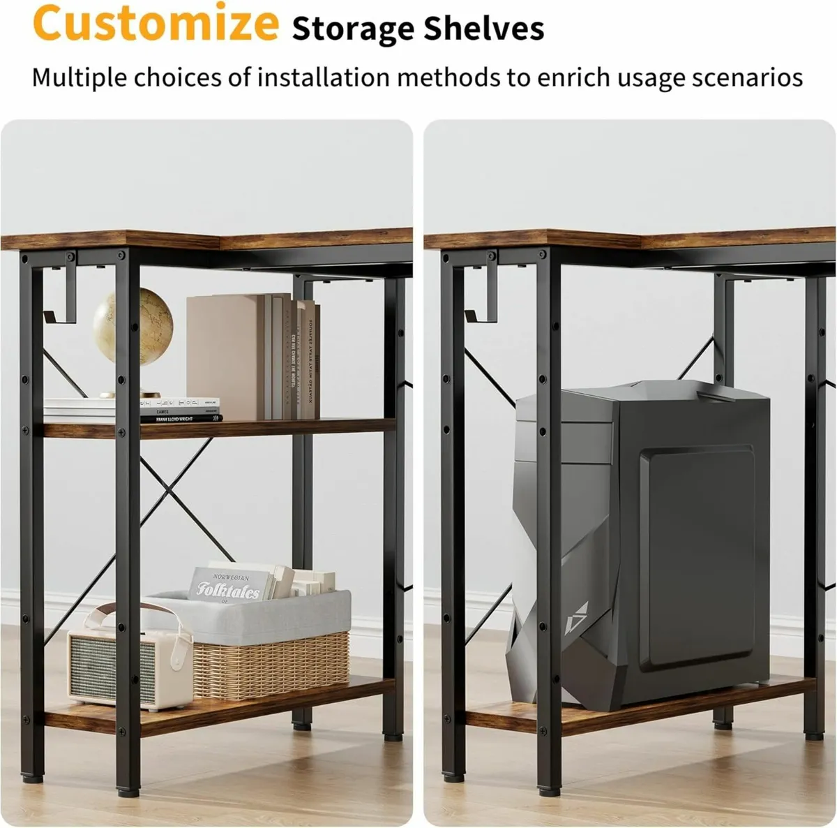 L Shaped Computer Reversible Office desk 100x70cm - Image 3