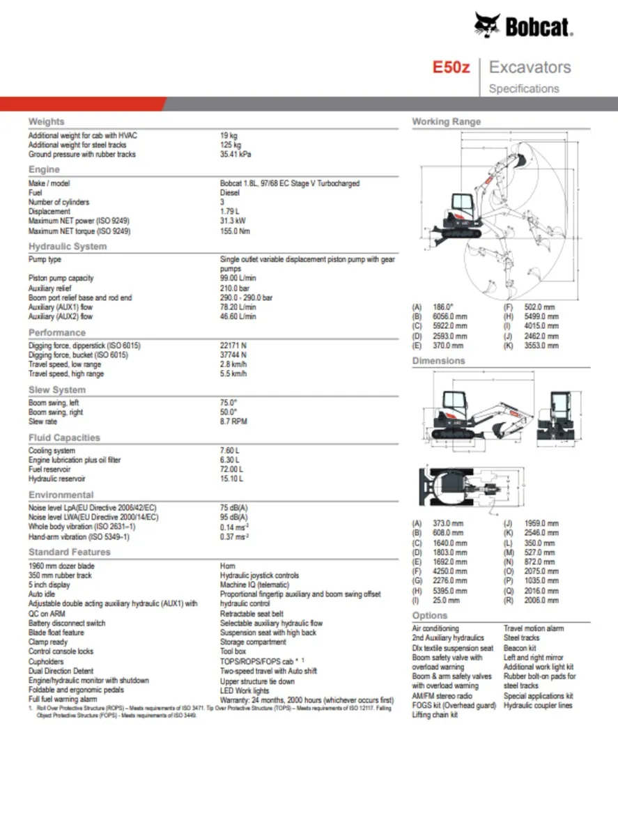 2023 Bobcat E50Z Mini Excavator For Sale  (275hrs) - Image 4