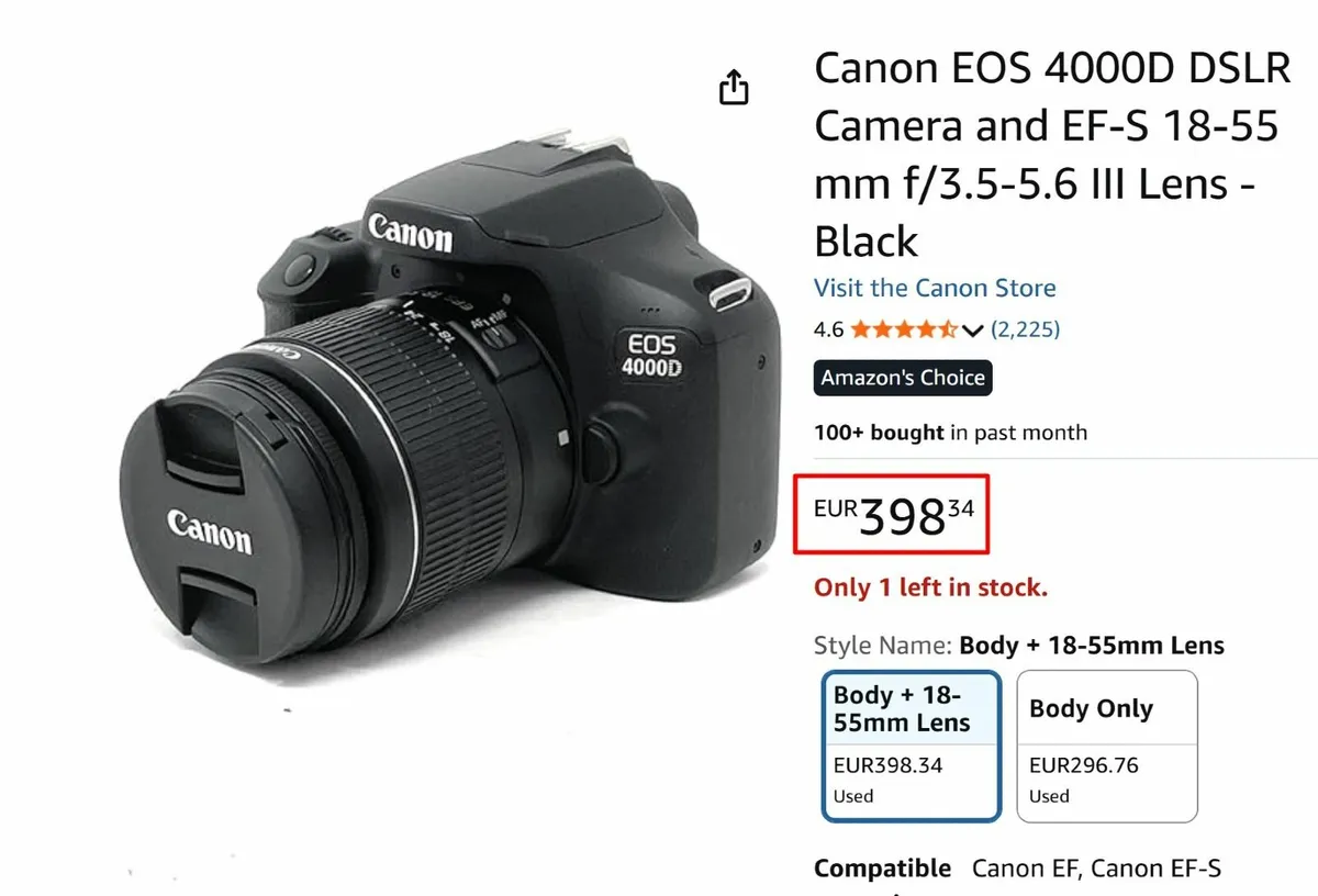 Canon EOS 4000D DSLR Camera - Image 4