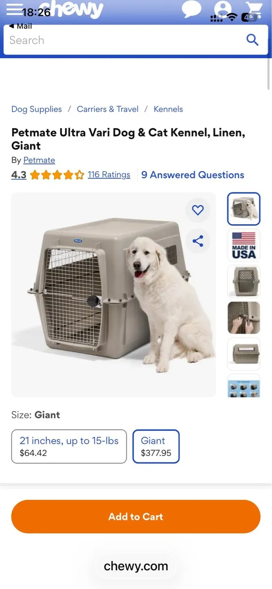 PetMate Dog Kennel - Giant size - Image 1