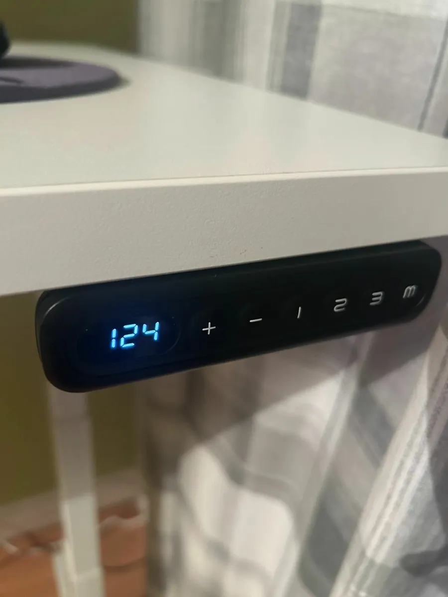 Electric standing desk, chair and drawers - Image 2