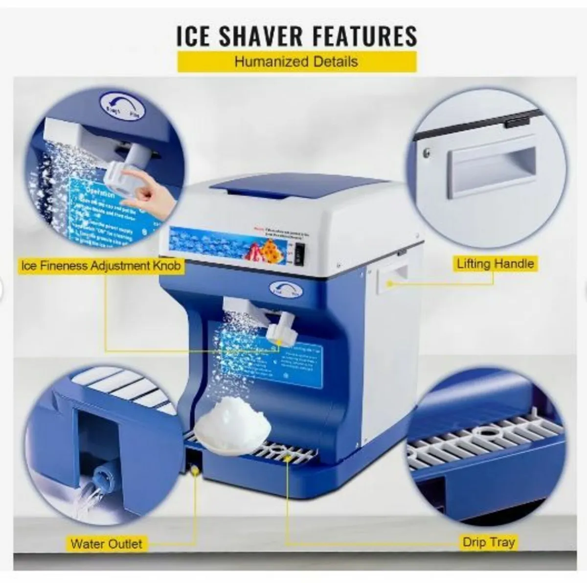 Snow Cone Machine 265LBS Commercial Ice - Image 4