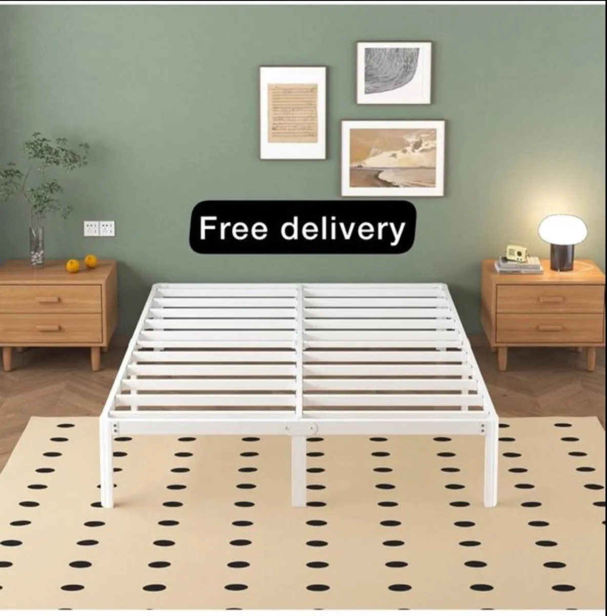 White King Size Bed Frame