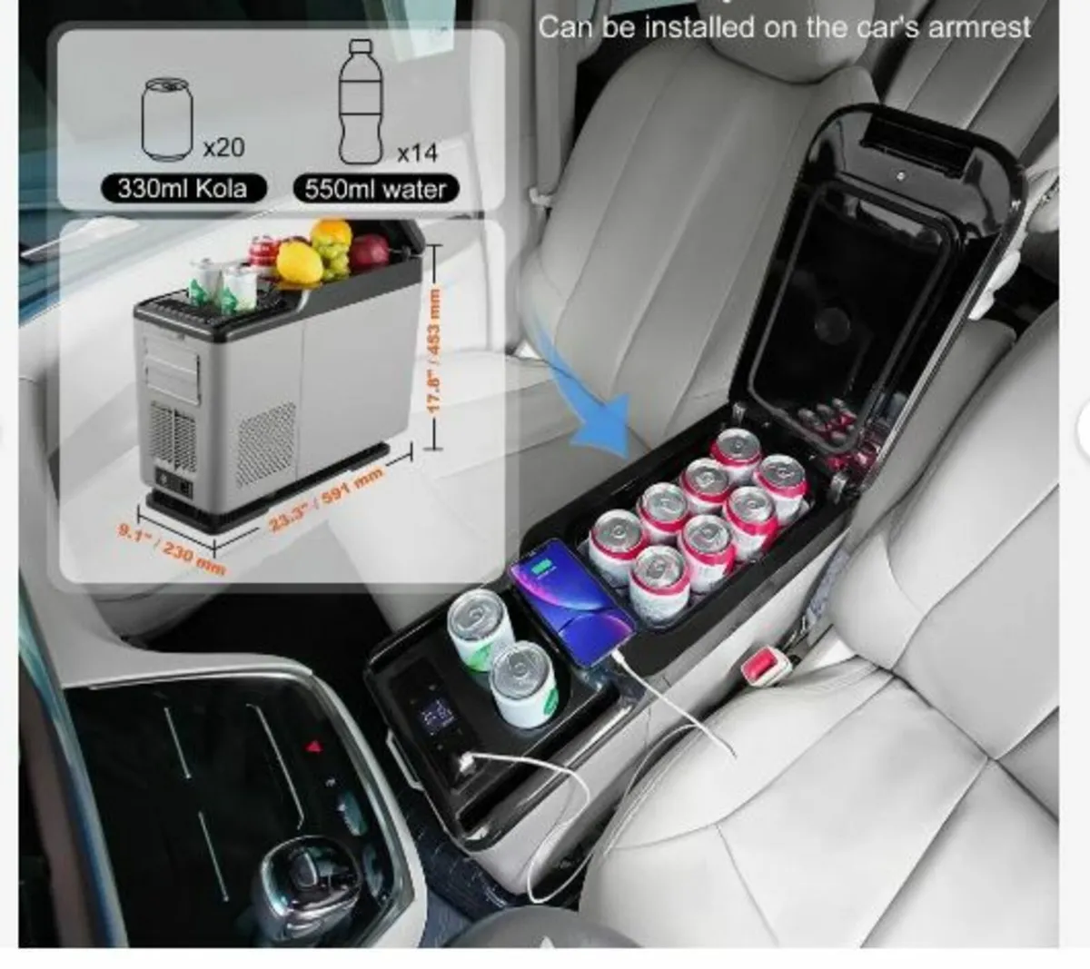 Car Refrigerator, 12 Volt Car Armrest Refrigerato - Image 3