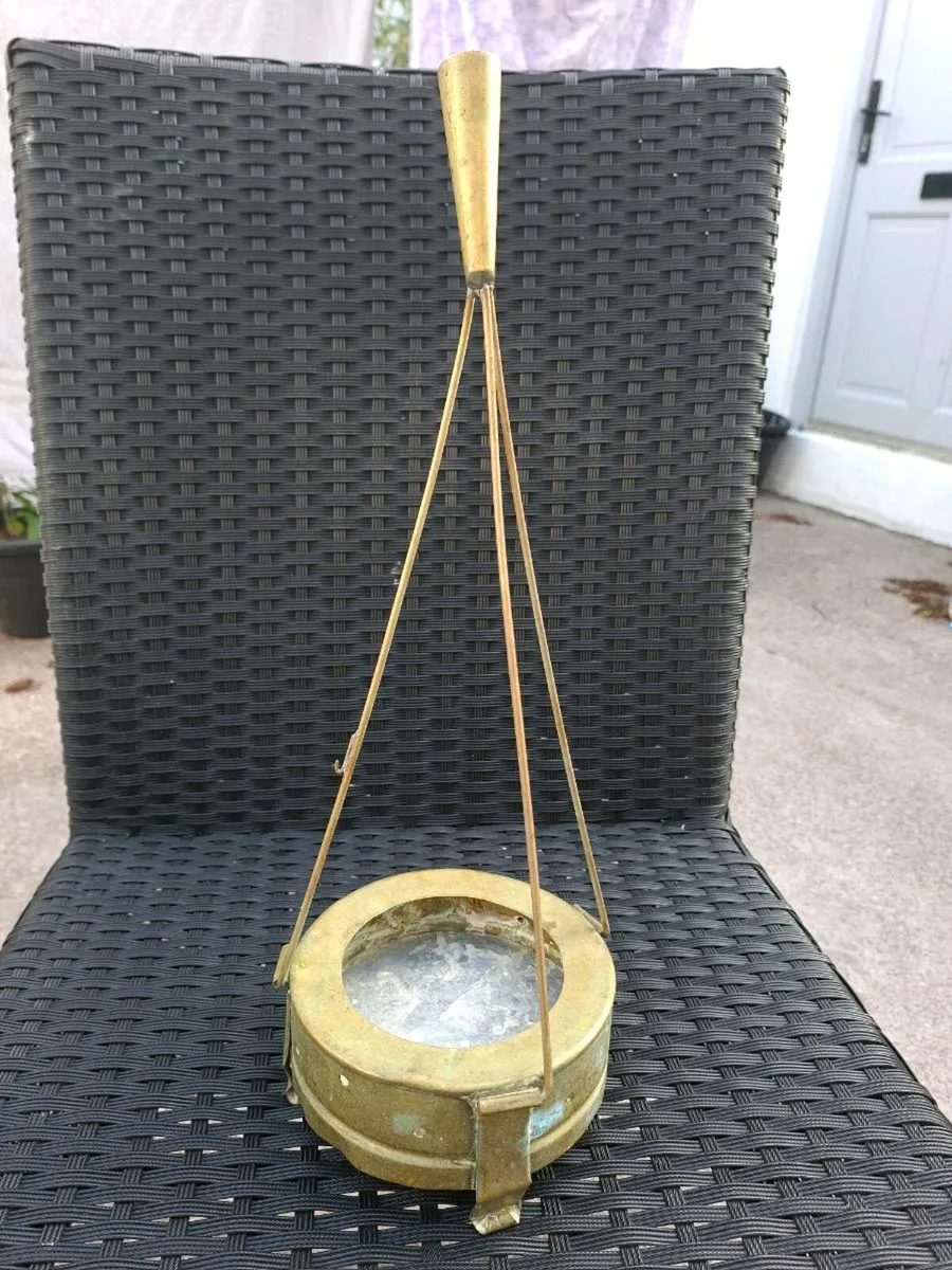 Vintage Brass Beduin Dallah Coffee pot warmer - Image 2