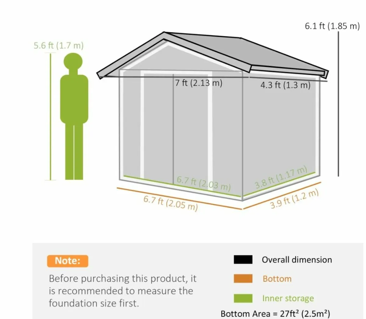 Metal Shed 7 x 4ft - Image 2