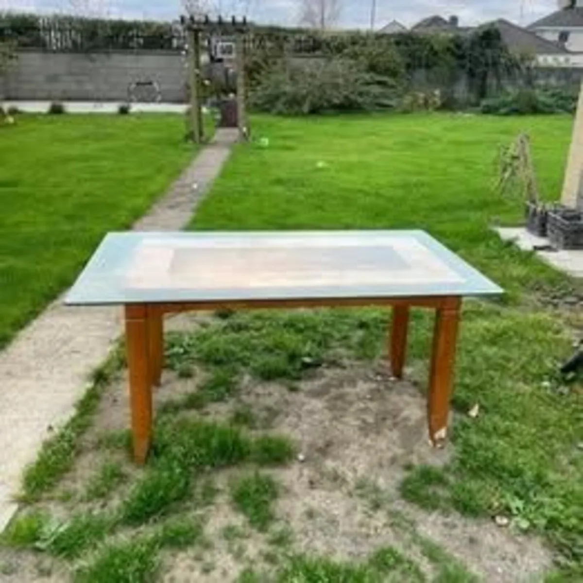 Kitchen Table with Glass Top - Image 1