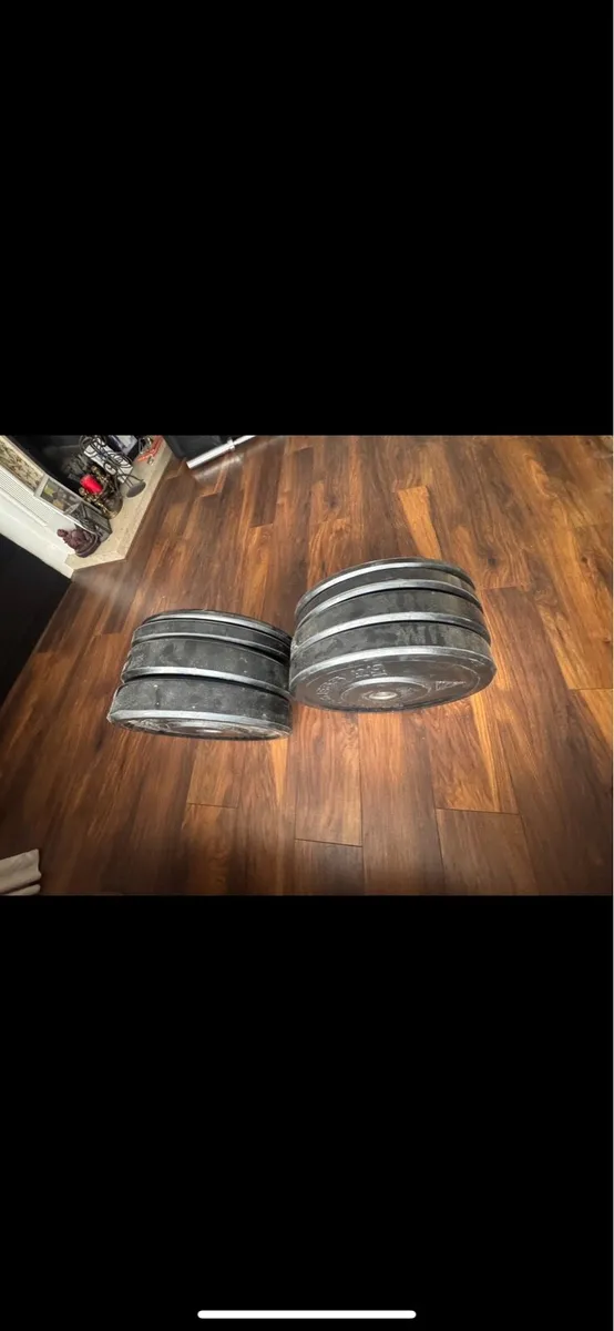100Kg Bumper Plates 20,15,10,5 and Olympic Bar16Kg - Image 1