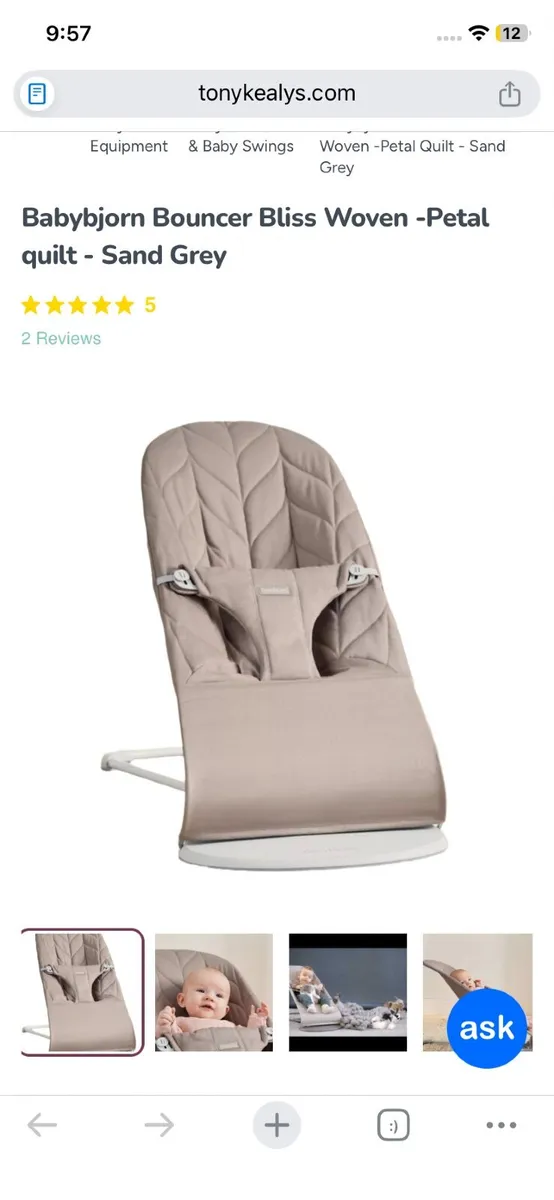 Babybjorn Bouncer Bliss Woven -Petal quilt - Sand