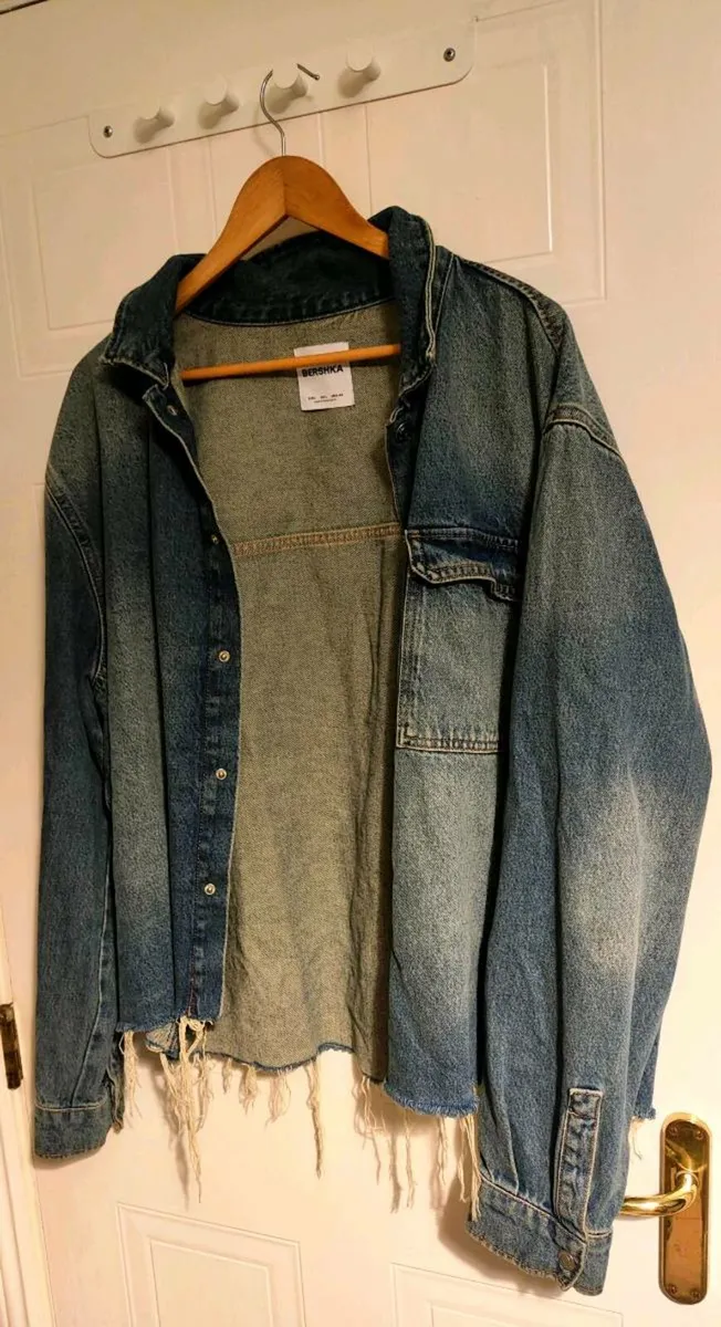 BERSHKA Distressed Denim Jacket – Size L - Image 2