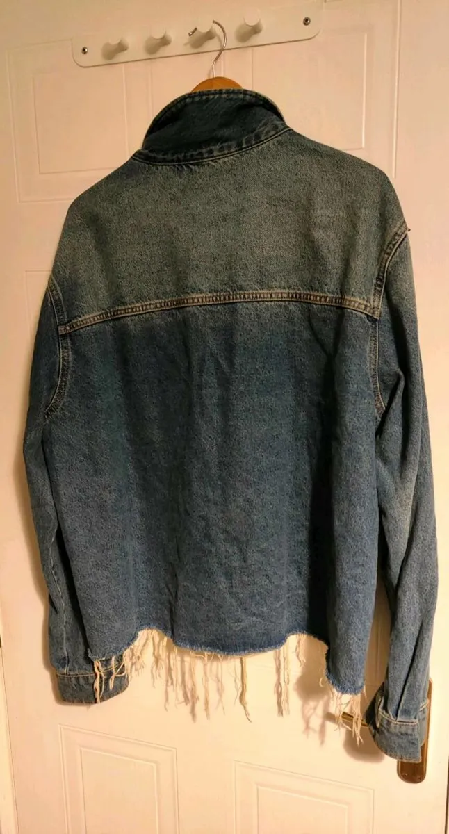 BERSHKA Distressed Denim Jacket – Size L - Image 3