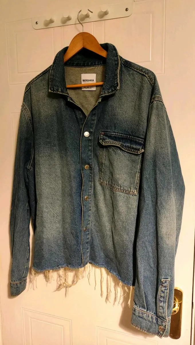 BERSHKA Distressed Denim Jacket – Size L - Image 4