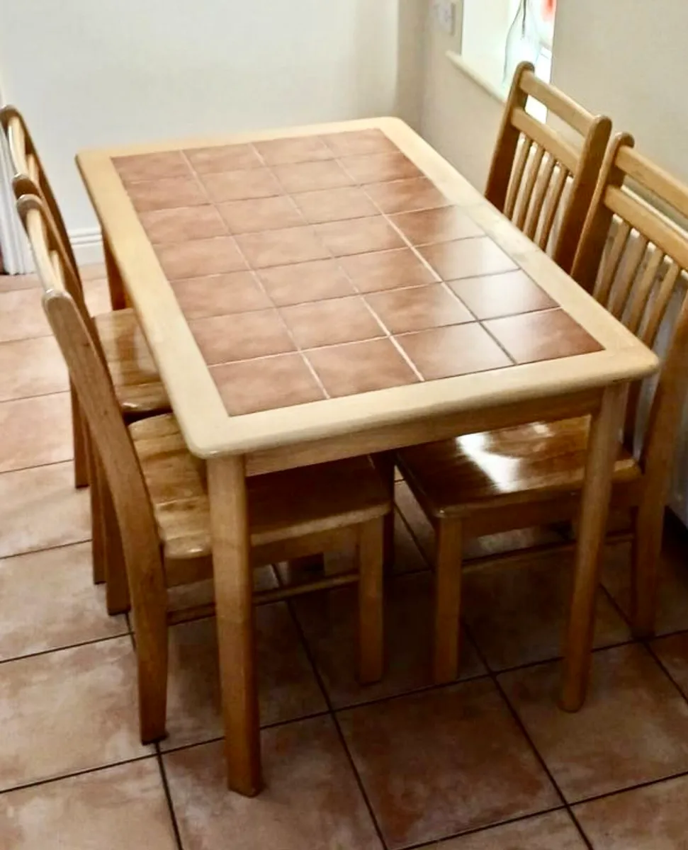 Compact 4Ft Tiled Kitchen Dining Table - Deliver