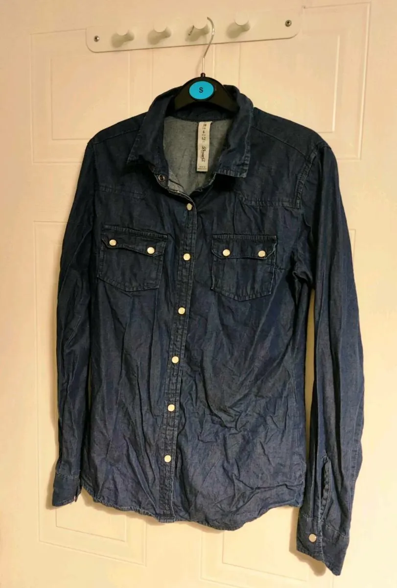 Zara Basic Denim Shirt – Size S - Image 1