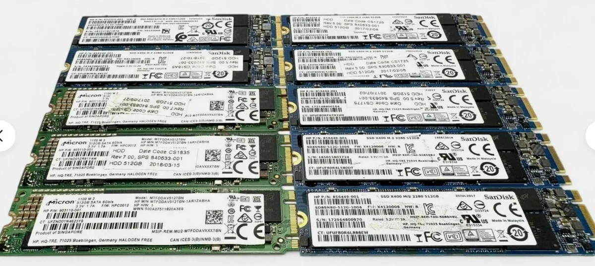 Mixed 512GB M.2 2280 SATA Laptop/PC SSDs - Image 3