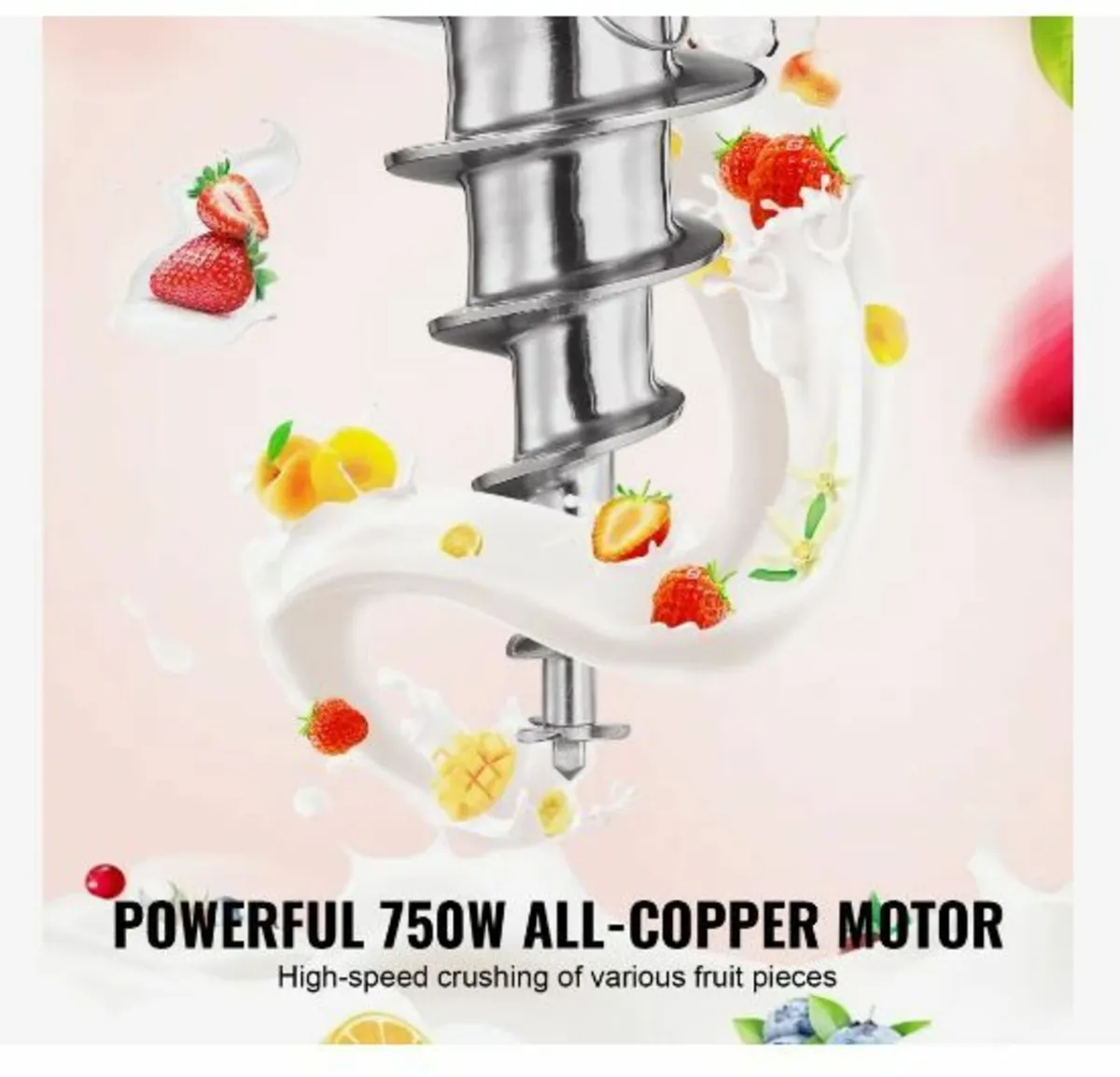 Ice Cream Blender, 750W High-Speed - Image 3